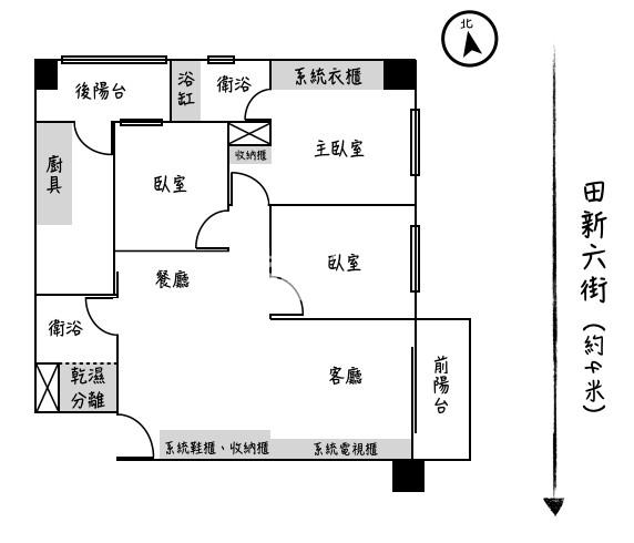 田新重劃景觀三房平車房屋室內格局與周邊環境