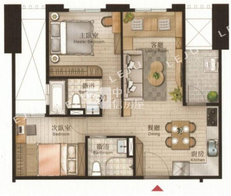 青埔旁高樓層景觀二房車房屋室內格局與周邊環境