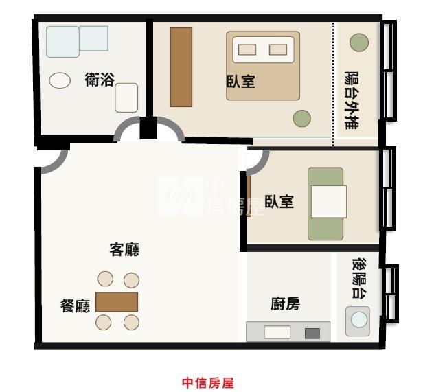【奔馳】龍安戶政美妝二房車房屋室內格局與周邊環境