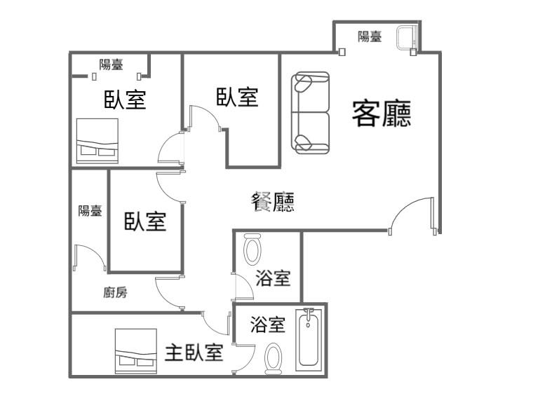 中壢體育園區電梯4房房屋室內格局與周邊環境