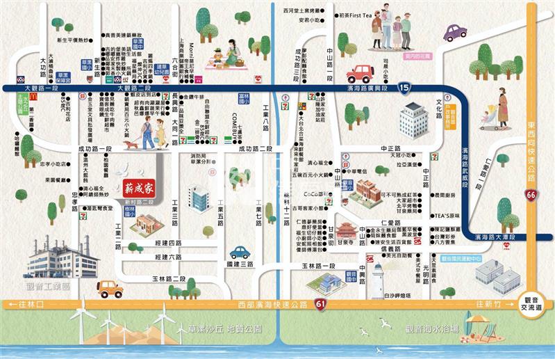 觀音工業區全新雙套房(可購車位)房屋室內格局與周邊環境