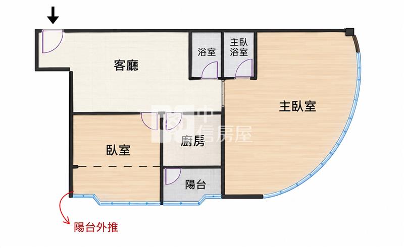 中壢站前低總價電梯邊間美兩房兩衛房屋室內格局與周邊環境