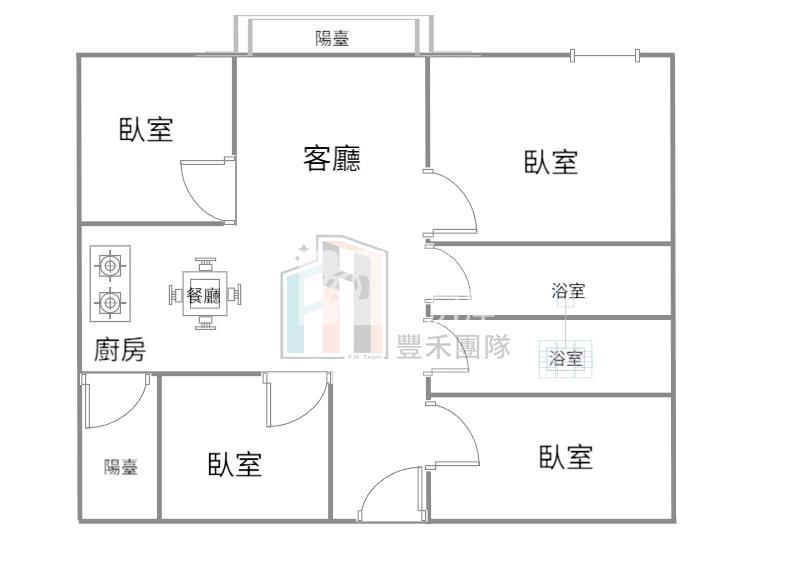 【豐禾】稀有次頂樓站前京華4房平車房屋室內格局與周邊環境
