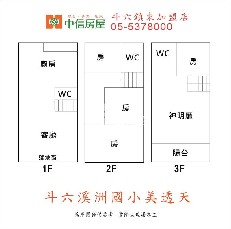 斗六溪洲國小美透天房屋室內格局與周邊環境