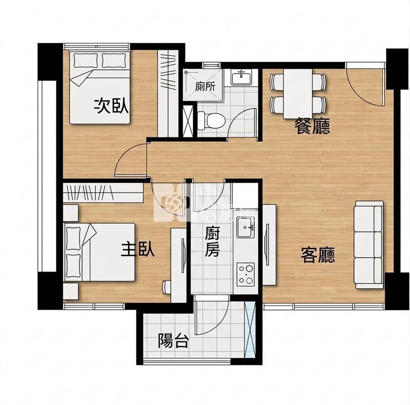【新世紀】過嶺特區優質學區景觀2房車房屋室內格局與周邊環境