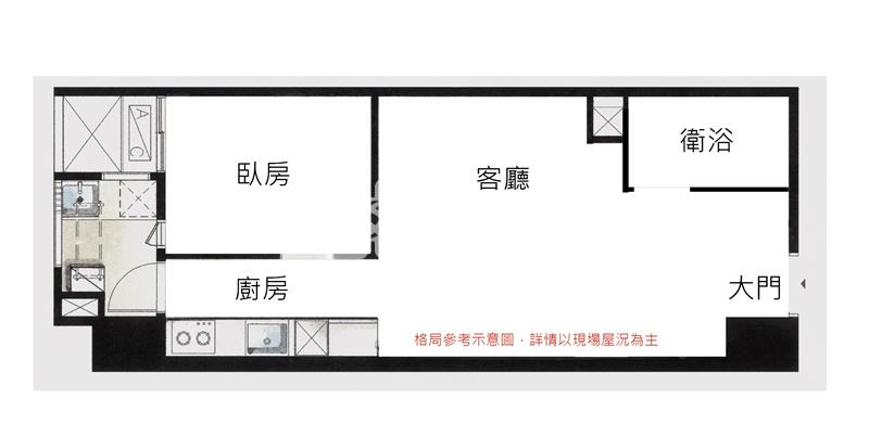 【安家】青埔喜徠登B棟大棟距1+1房車房屋室內格局與周邊環境