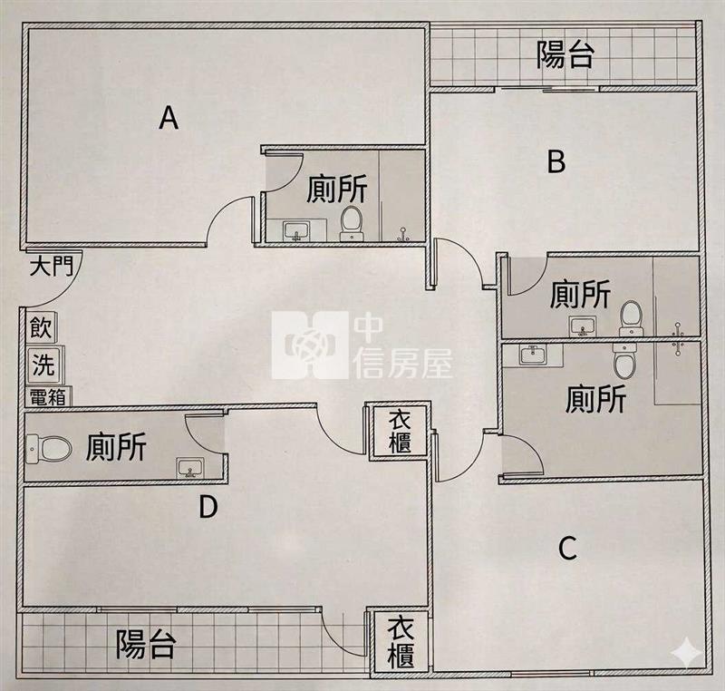 中原大學‧美４套房‧租金高投報房屋室內格局與周邊環境