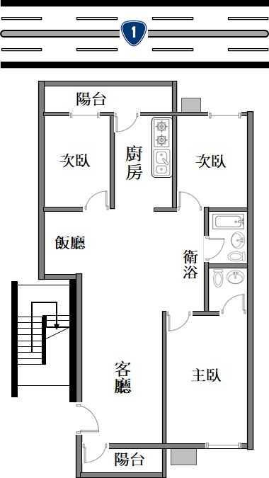 湖口省道旁千禧公寓大3房房屋室內格局與周邊環境