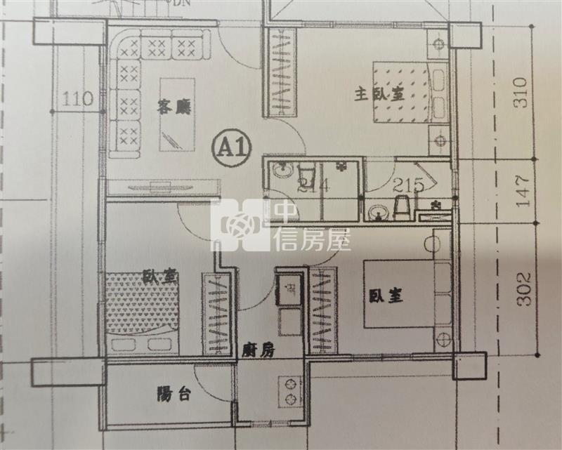 南清大育賢國中全新三房平面車位房屋室內格局與周邊環境