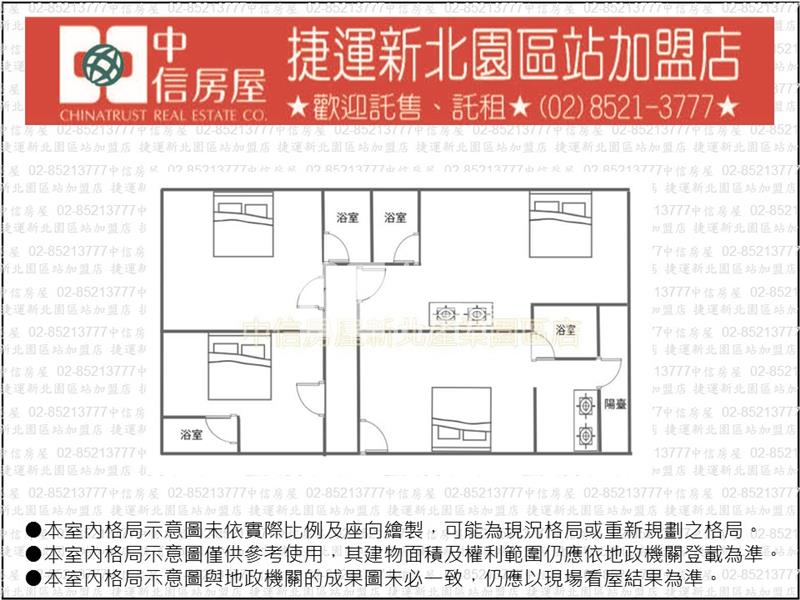 J53.星巴克收租4套房【捷運新北園區站加盟店】房屋室內格局與周邊環境