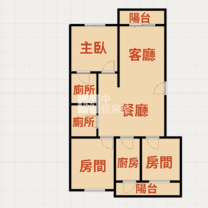 埔心次頂樓採光大三房房屋室內格局與周邊環境
