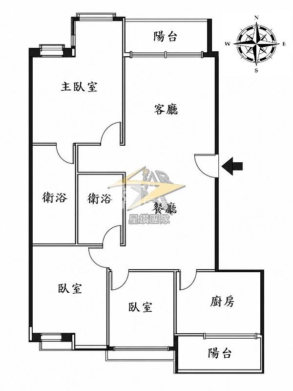 【星鑽】專委🌟中路特區☆百年皇宮☆高樓正3房房屋室內格局與周邊環境